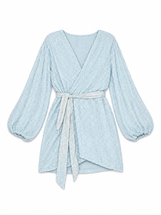 Retrofete Dresses & Skirts - Retrofete Gabrielle sequin robe dress in Baby Blue Sixe XXL